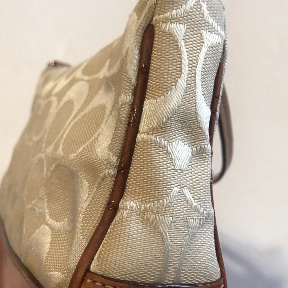 Rare Coach Y2K Demi Signature Monogram Mini Bag Vintage Baguette White Ivory 00‘ - Picture 17 of 17